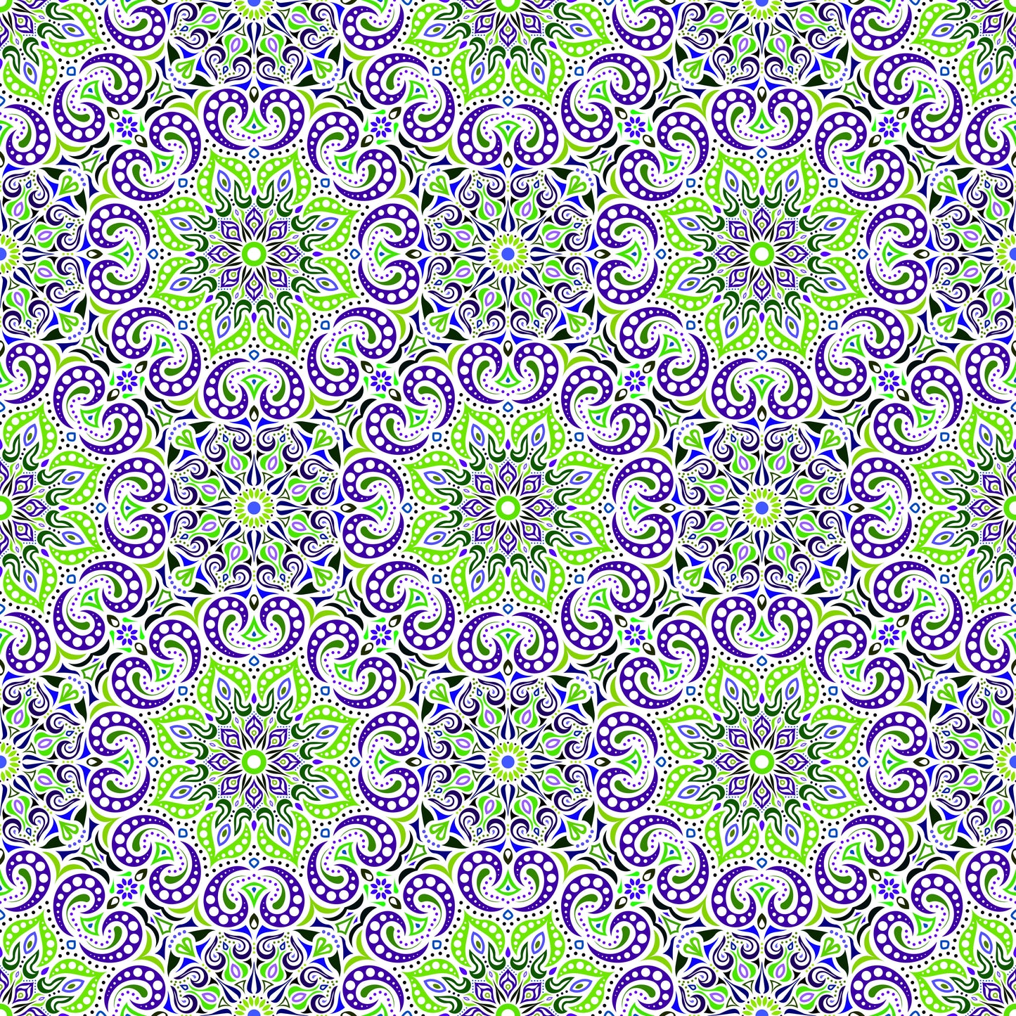 Blue - Green Mandala Fabric 2007.3i