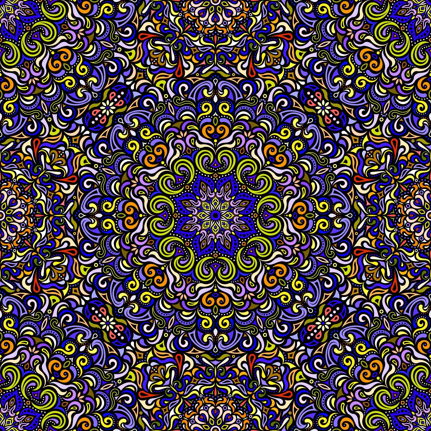 Blue - Yellow Mandala Fabric 2007.1