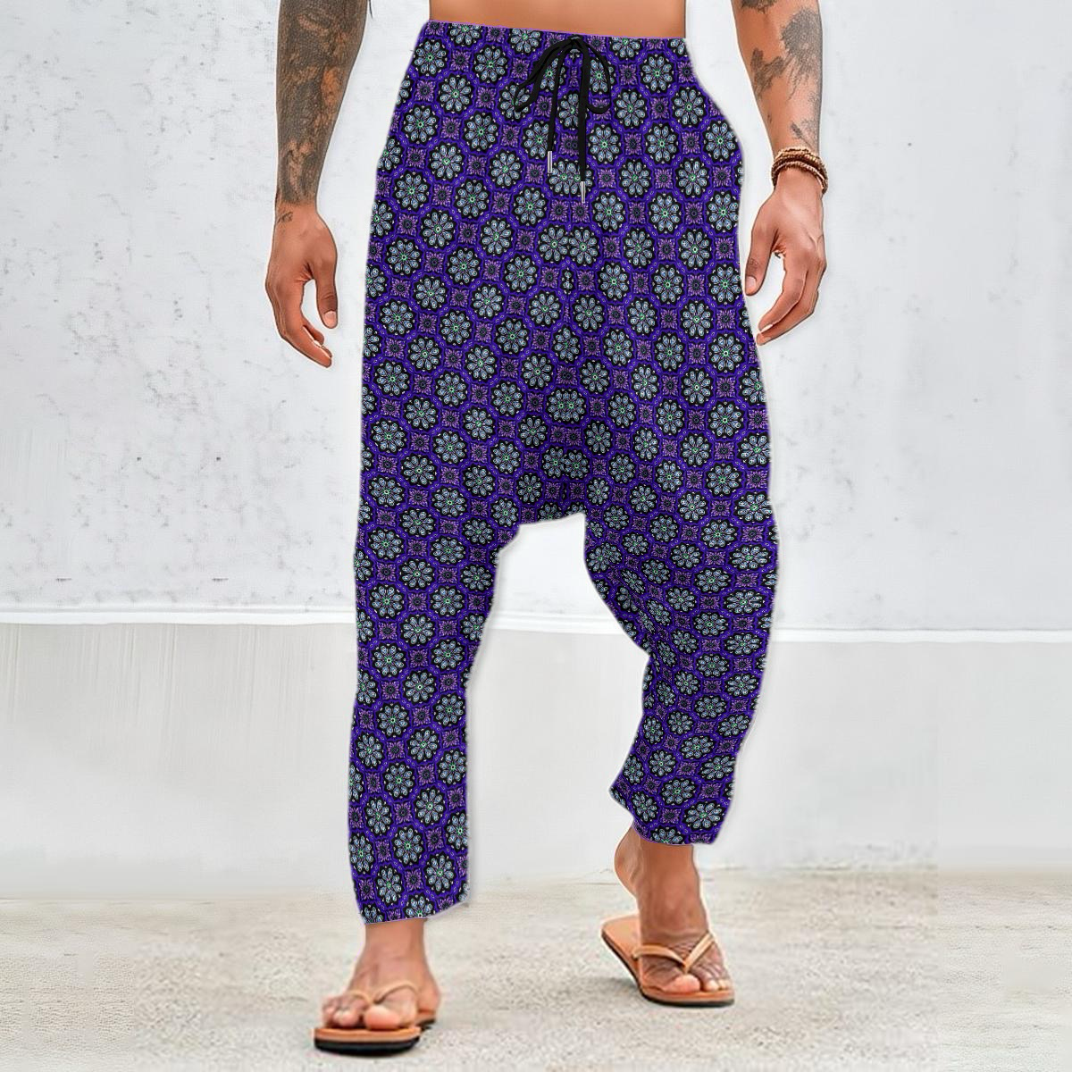 Blue - Purple - Turquoise Velvet Harem Pants 237