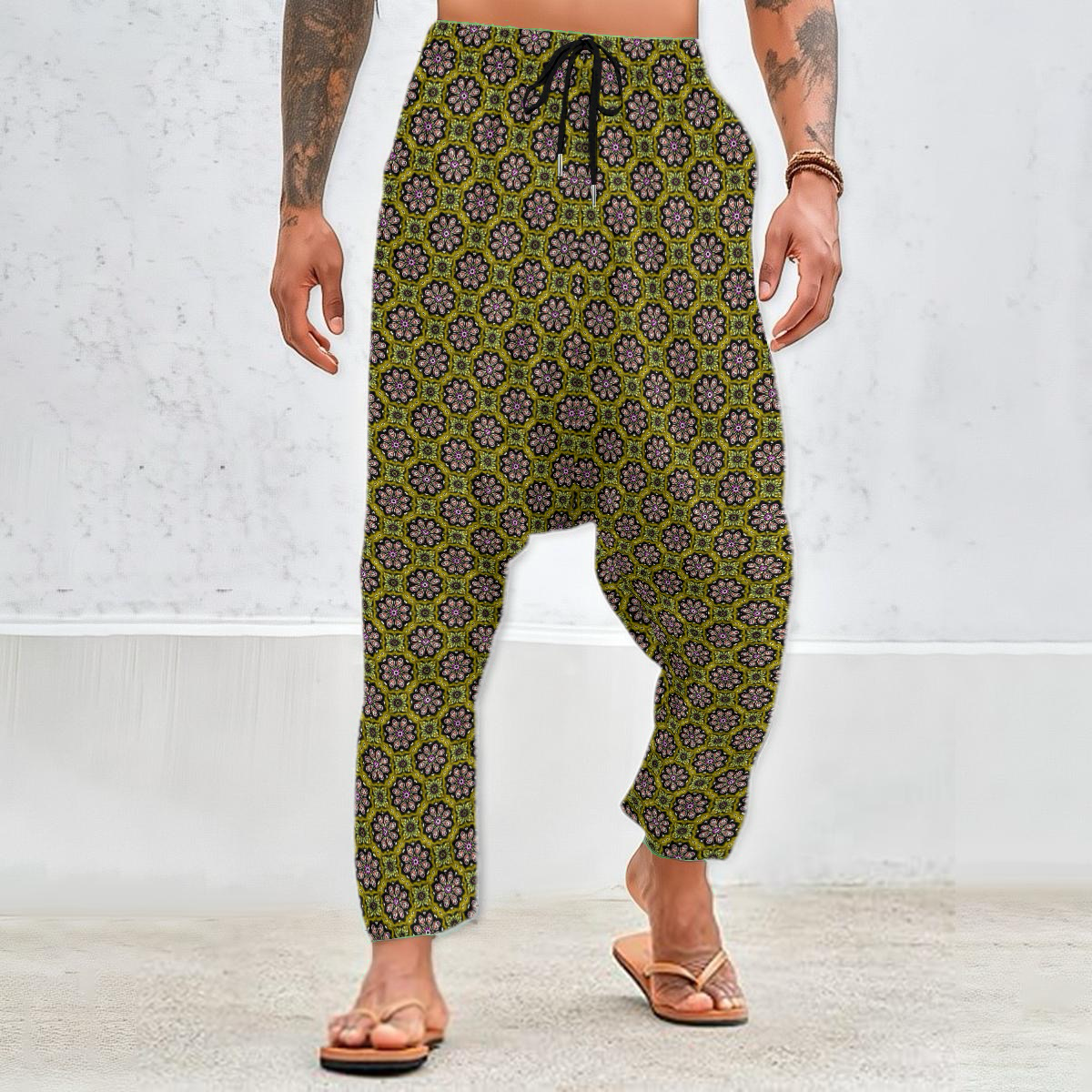 Yellow - Pink Velvet Harem Pants 237