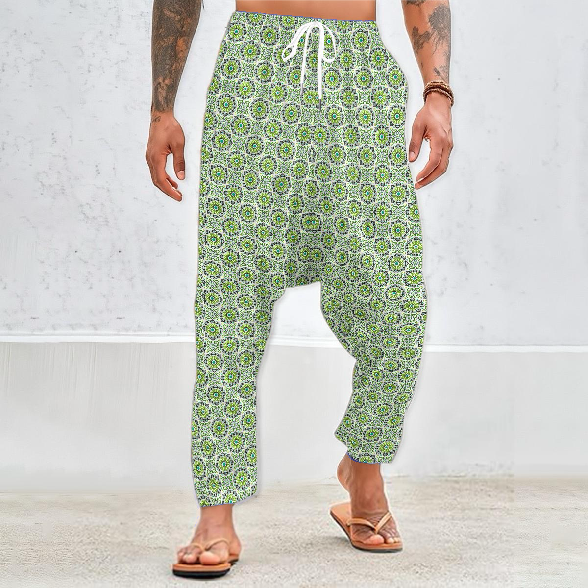 Green Velvet Harem Pants 216i