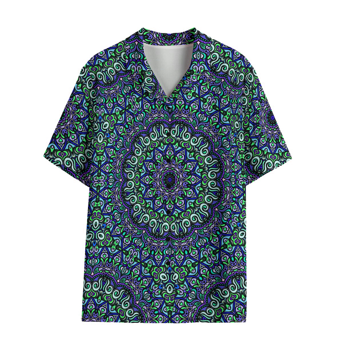 Blue - Green - Turquoise Rayon Shirt