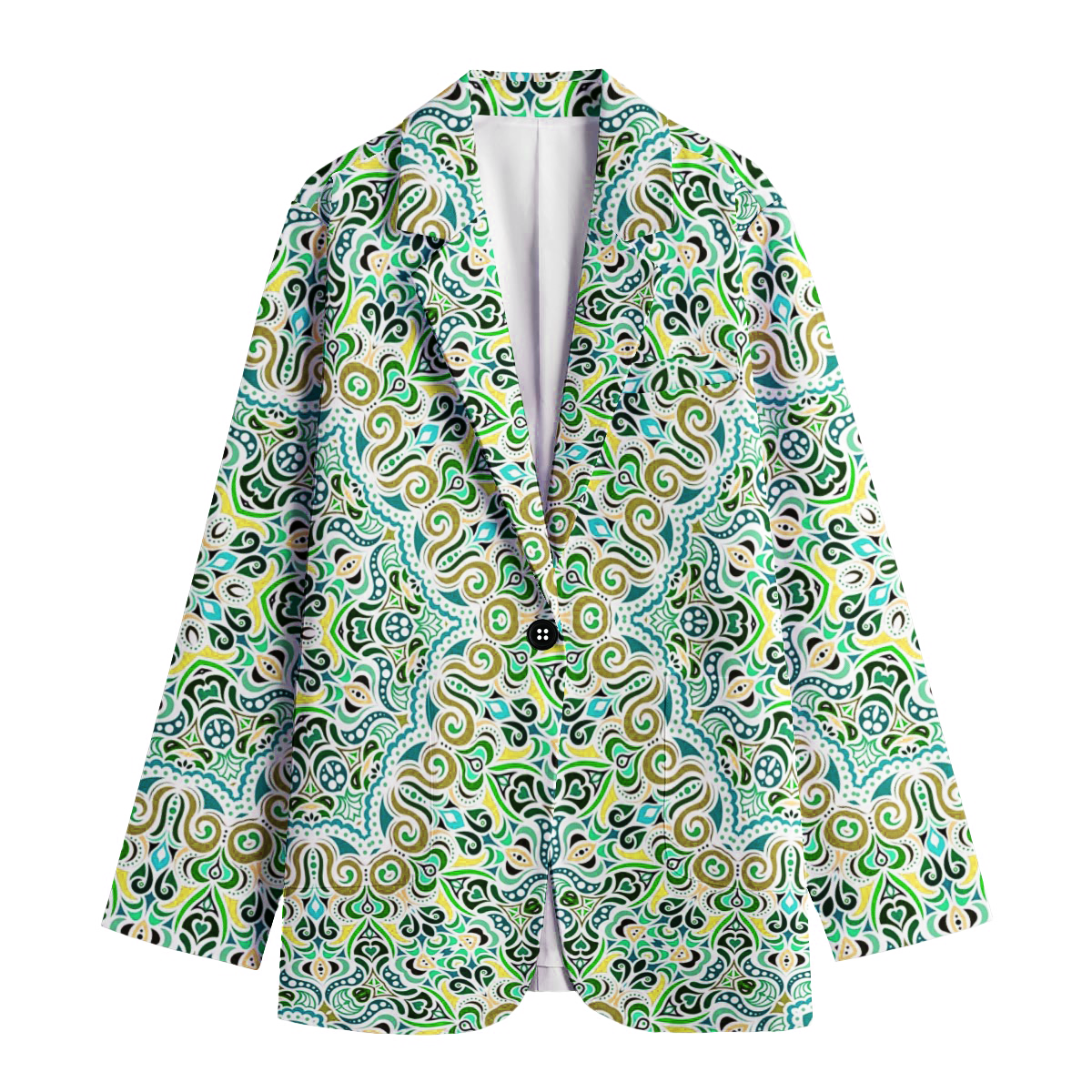 Green - Yellow - Turquoise Cotton Blazer