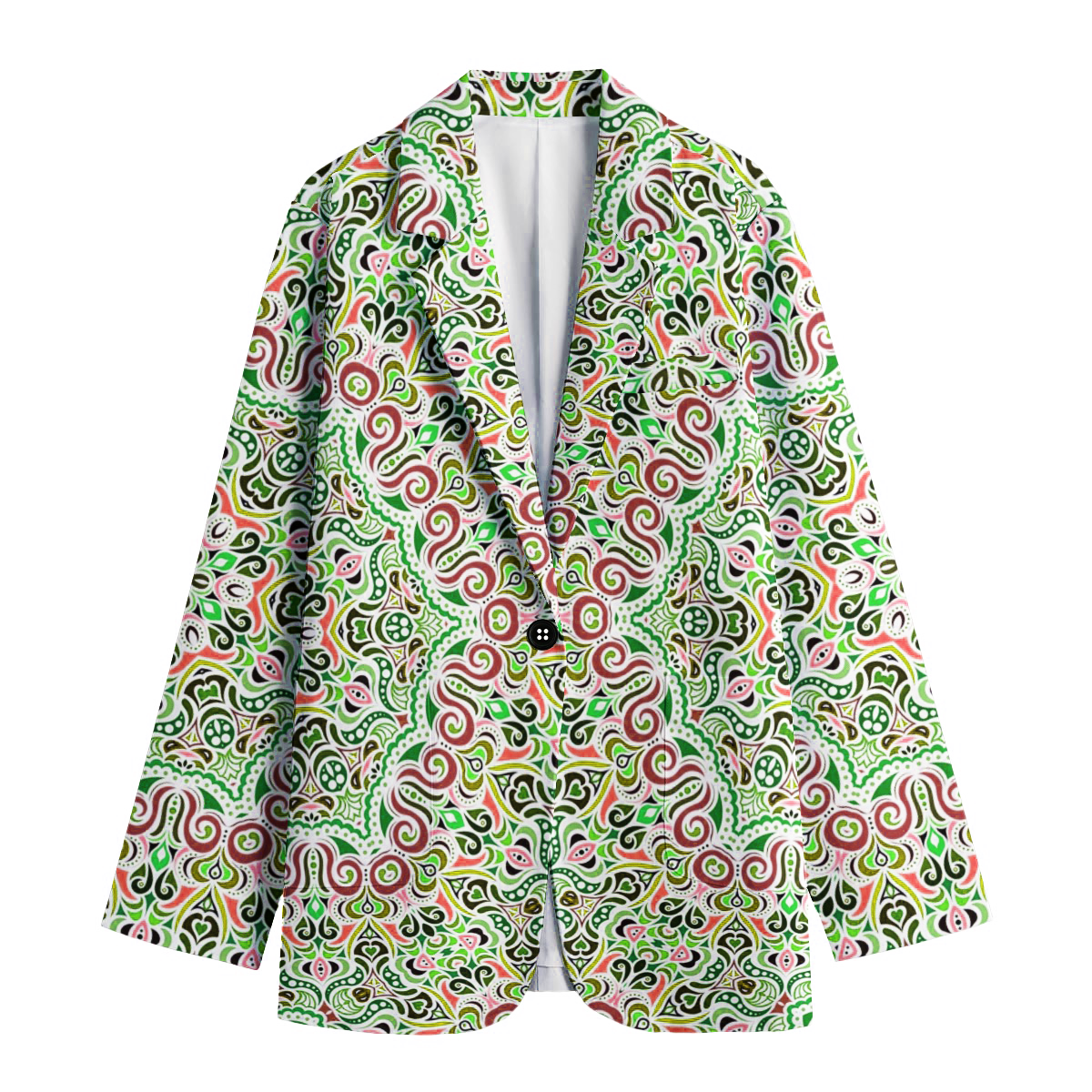 Green - Red Cotton Blazer