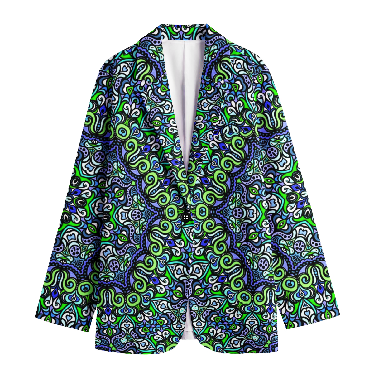 Green - Blue - Turquoise Cotton Blazer