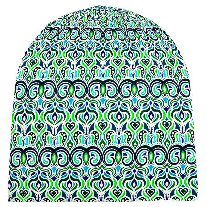 Green - Turquoise - Blue Velvet Hat