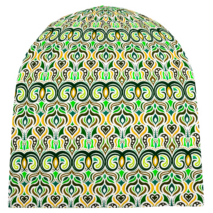 Green - Yellow - Brown Velvet Hat