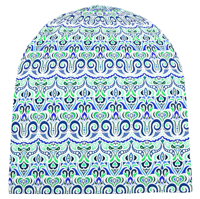 Green - Turquoise - Blue Velvet Hat