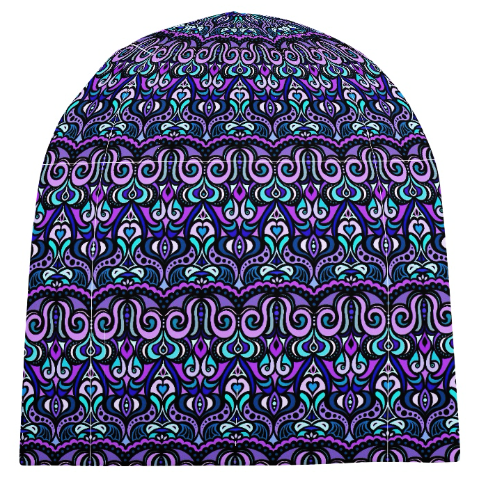 Turquoise- Purple - Blue Velvet Hat