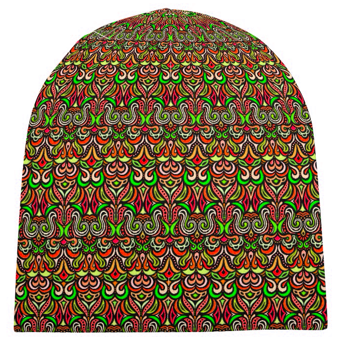 Green - Red - Orange Velvet Hat