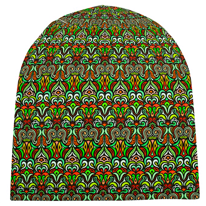 Green - Orange - Yellow Velvet Hat