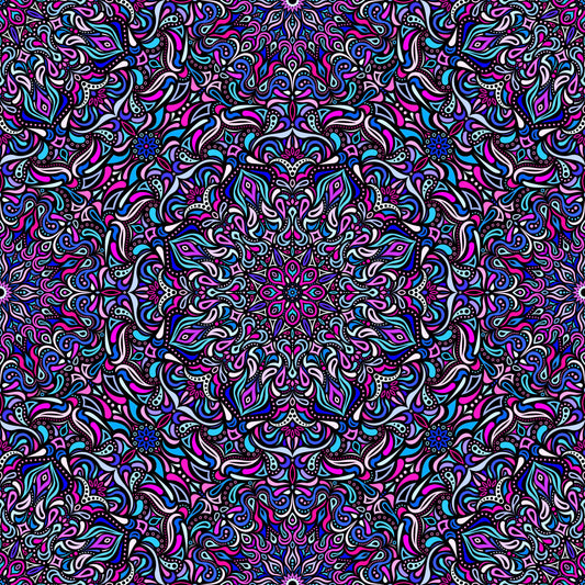 Pink - Blue - Purple Mandala Fabric 2008.1