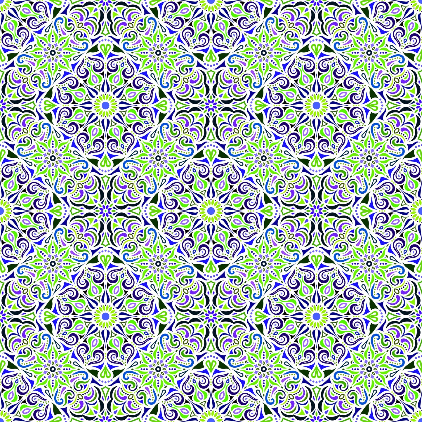 Green - Blue Mandala Fabric 2007.2i