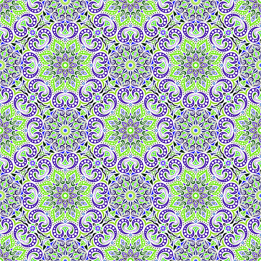 Blue - Green Mandala Fabric 2007.3i