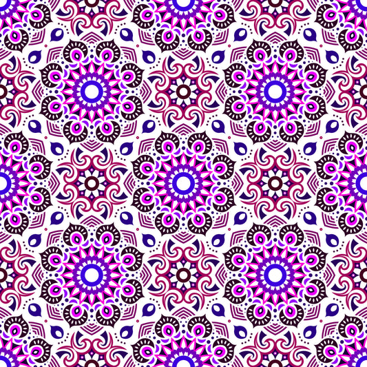 Pink - Purple Mandala Fabric - 193i
