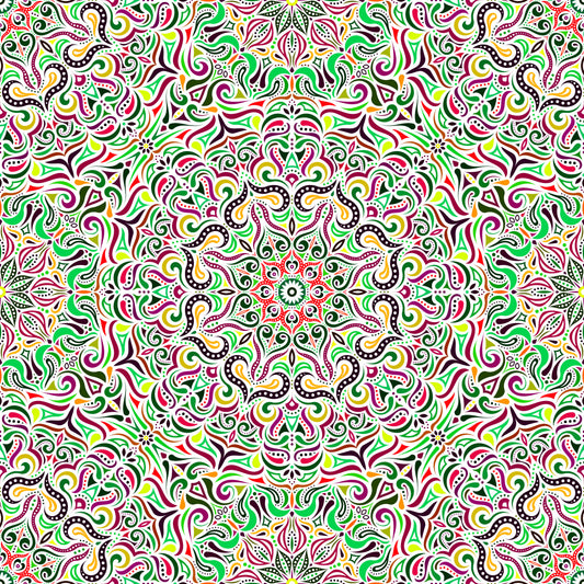 Green - Red - Yellow Mandala Fabric 2006.3i