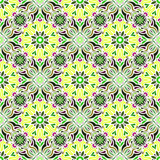 Purple - Maroon Mandala Fabric 2009.2i