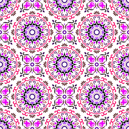 Pink - Purple Mandala Fabric - 174i