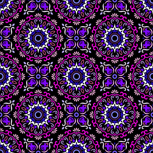 Pink - Purple - Blue Mandala Fabric - 174