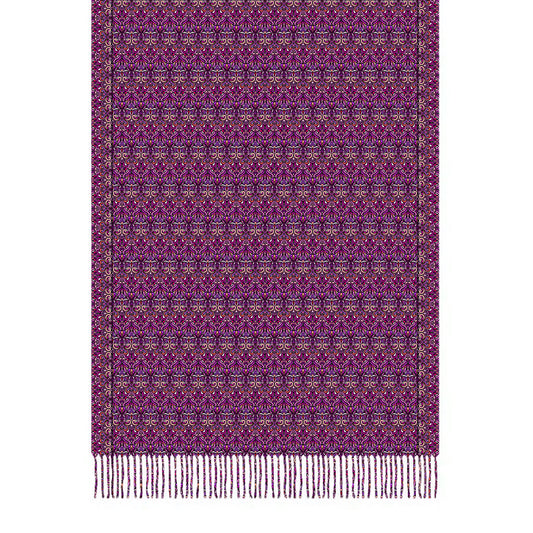 Pink - Purple - Orange Abstract Doodle Scarf with Tassels