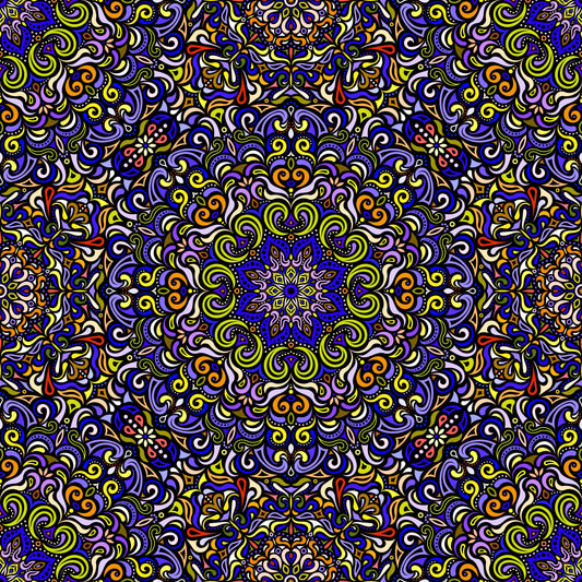 Blue - Yellow Mandala Fabric 2007.1