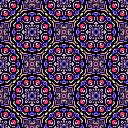 Pink - Purple Mandala Fabric - 209