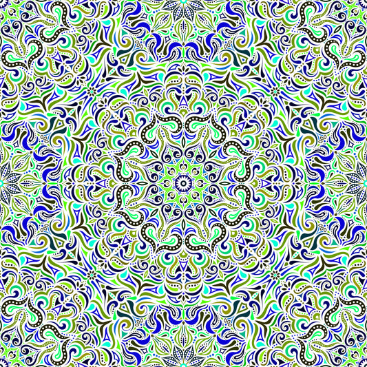 Green - Blue Mandala Fabric 2006.3i