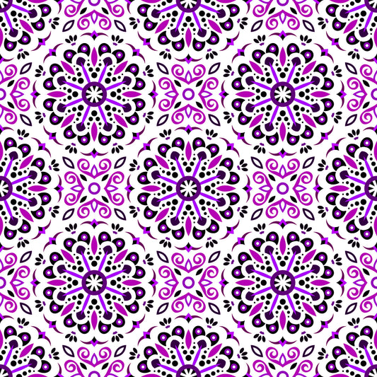 Purple Mandala Fabric - 156i