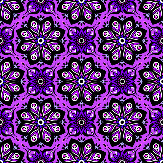 Purple - Pink Mandala Fabric - 236