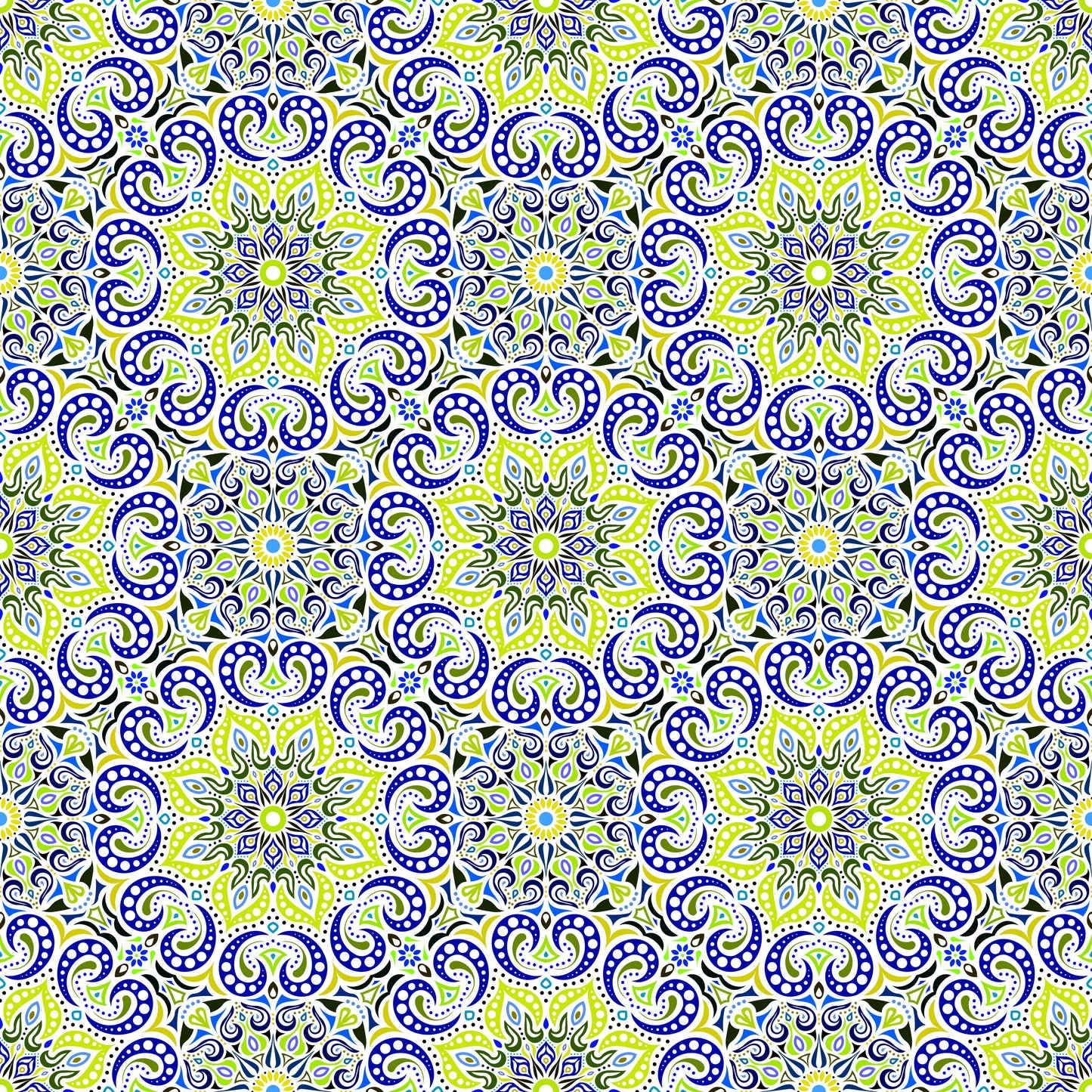 Green - Blue Mandala Fabric 2007.3i