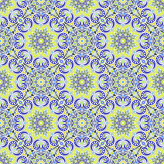 Green - Blue Mandala Fabric 2007.3i