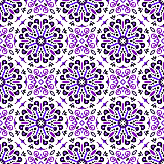 Purple Mandala Fabric - 156i