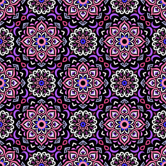 Pink - Purple Mandala Fabric - 213