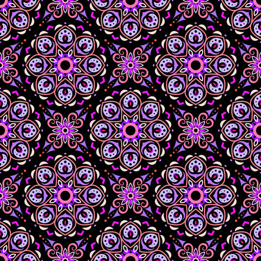 Purple - Red Mandala Fabric - 183