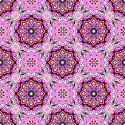 Pink - Purple - Blue Mandala Fabric 2009.3i