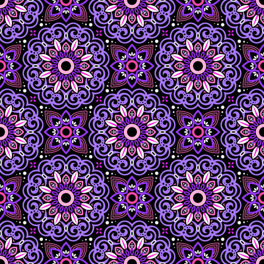 Purple - Pink Mandala Fabric - 149