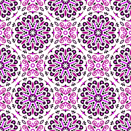 Purple Mandala Fabric - 156i