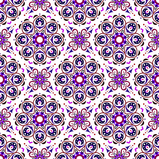 Purple - Maroon Mandala Fabric - 183i