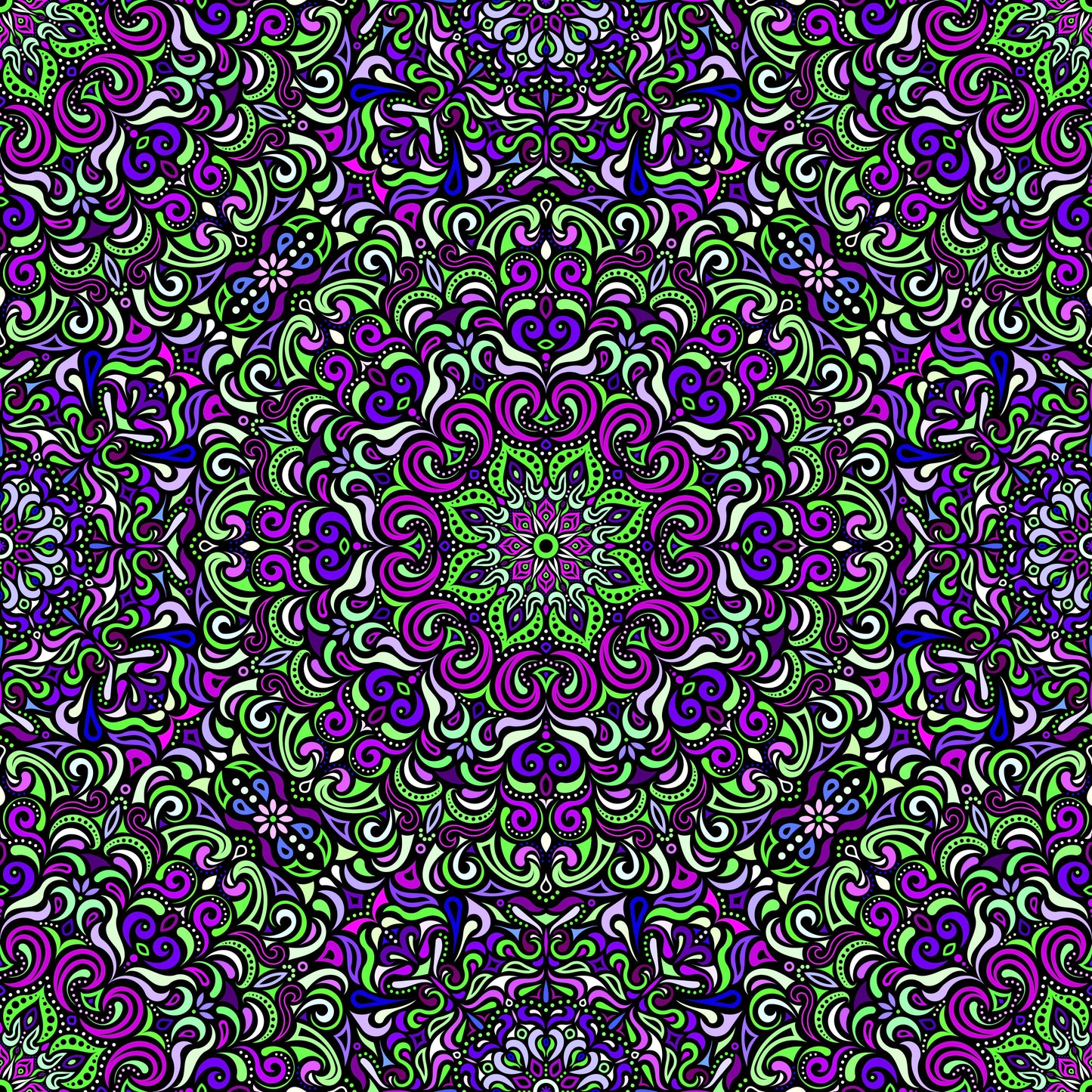 Green - Purple Mandala Fabric 2007.1