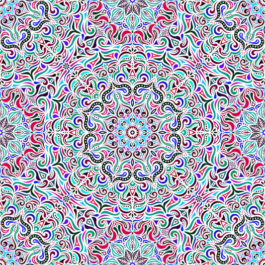 Green - Red - Blue Mandala Fabric 2006.3i