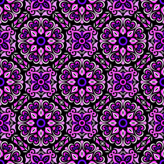 Pink - Purple Mandala Fabric - 206