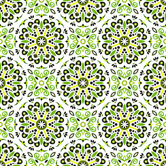Green Mandala Fabric - 156i