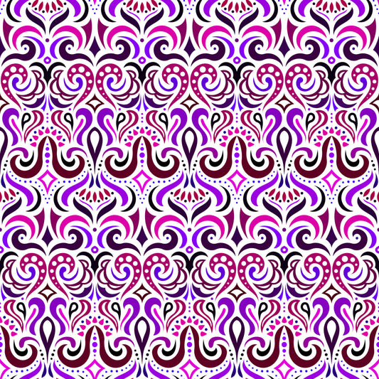 Pink - Purple Abstract Doodle Fabric 1001i
