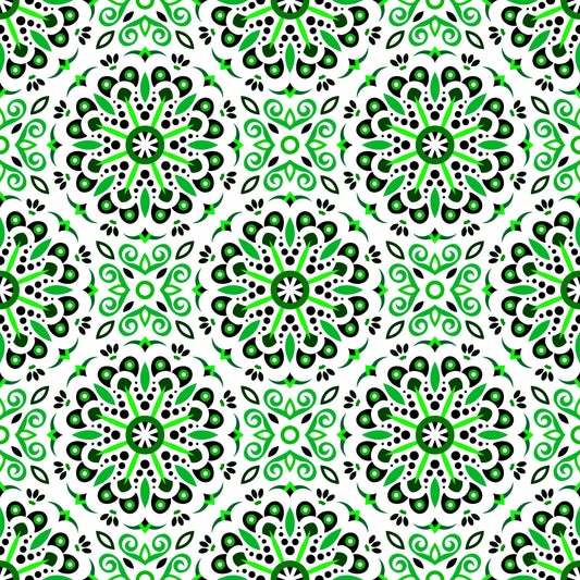 Green Mandala Fabric - 156i