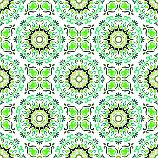 Green Mandala Fabric - 174i