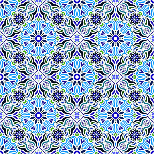 Blue - Green Mandala Fabric 2009.2i