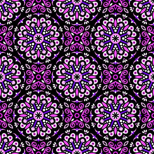 Pink - Purple Mandala Fabric - 156