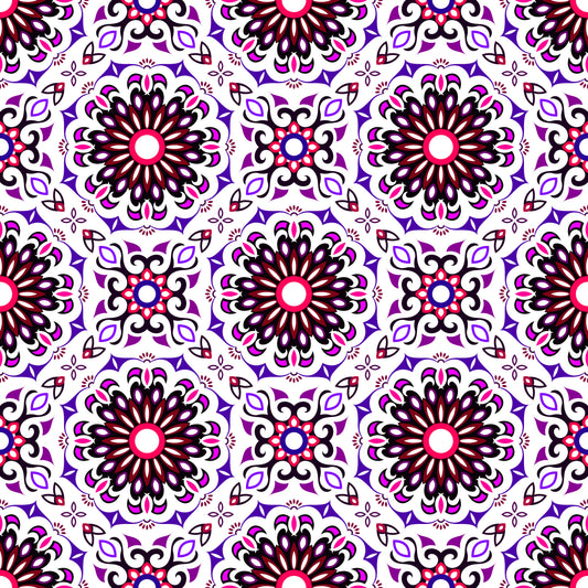 Purple - Red Mandala Fabric - 198i
