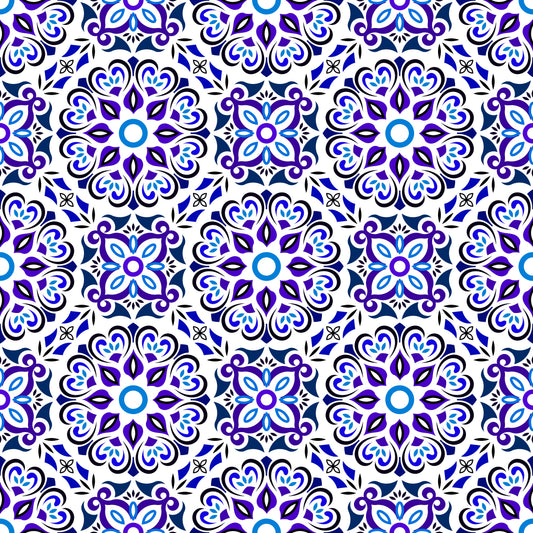 Blue Mandala Fabric - 206i