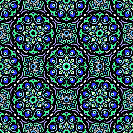 Turquoise - Blue Mandala Fabric - 209